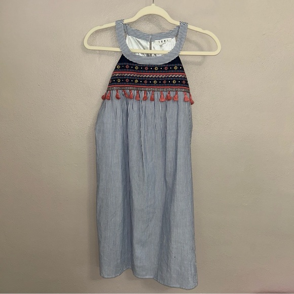 THML Dresses & Skirts - THML Blue and White Striped boho tasle Dress